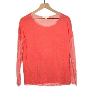 Two by Vince Camuto Long Sleeve Shirt Pink Small Linen Rayon